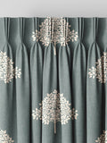 William Morris curtains with Blue Marigold tree embroidery, imported from the UK