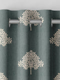 William Morris curtains with Blue Marigold tree embroidery, imported from the UK