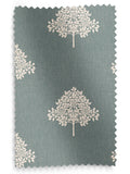 William Morris curtains with Blue Marigold tree embroidery, imported from the UK