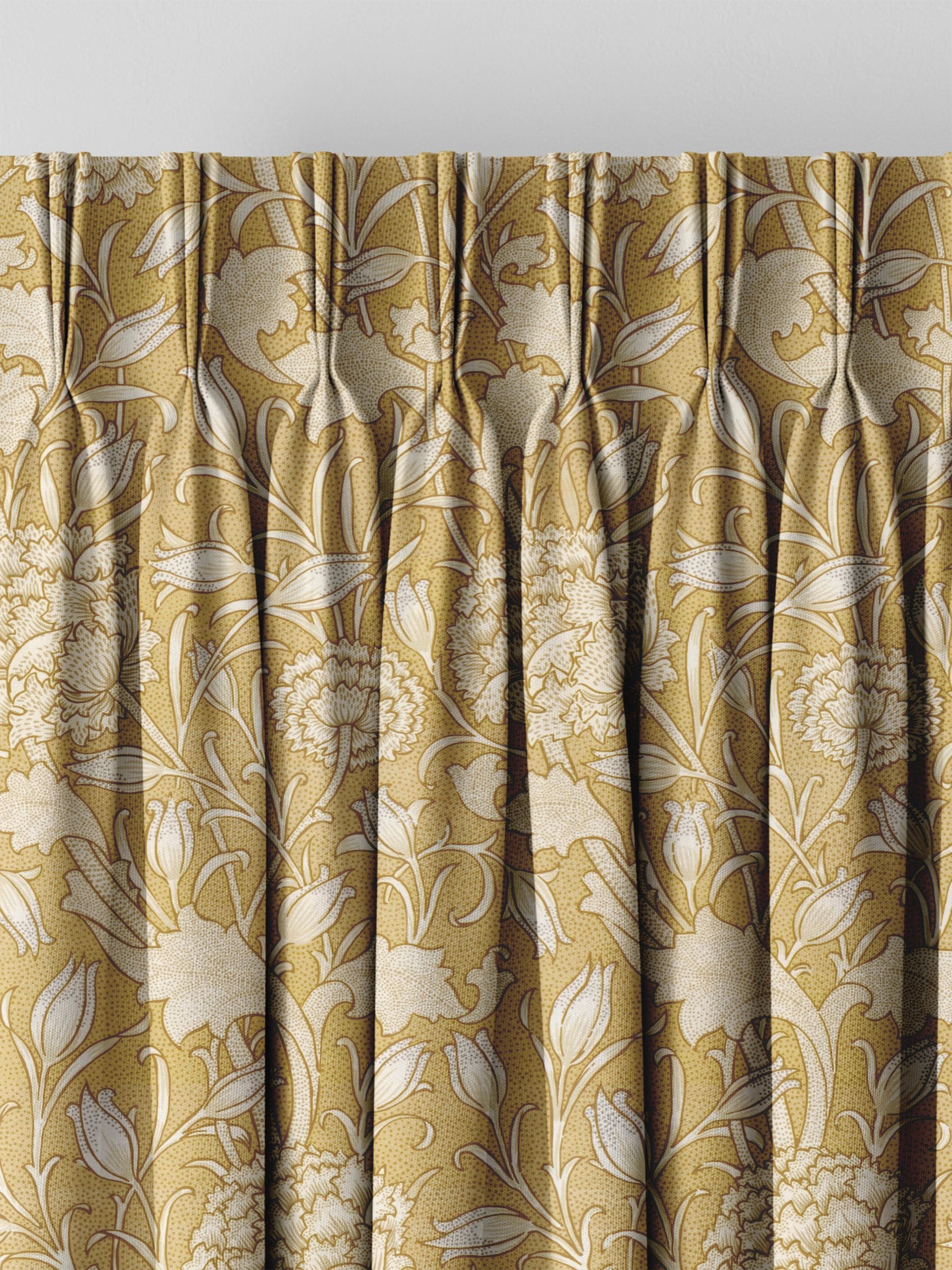 William Morris Wild Tulip Ochre Yellow curtains, imported from the UK