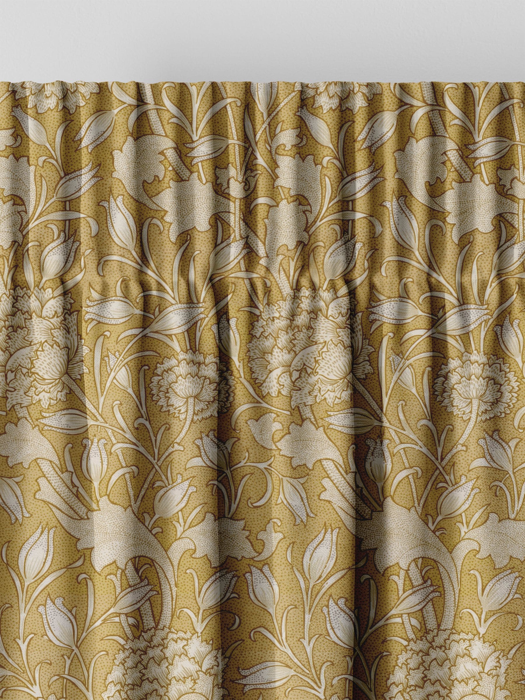 William Morris Wild Tulip Ochre Yellow curtains, imported from the UK