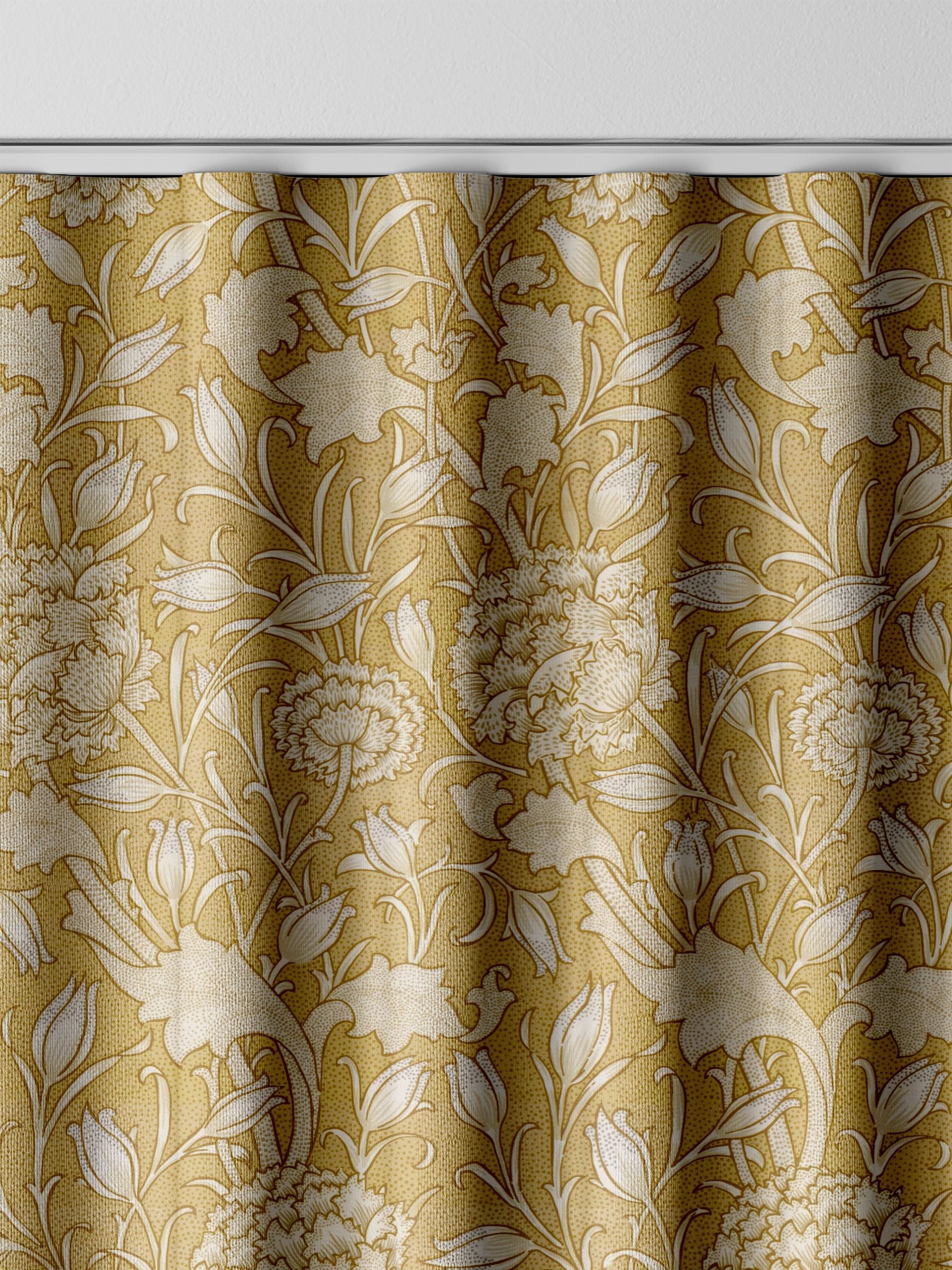 William Morris Wild Tulip Ochre Yellow curtains, imported from the UK