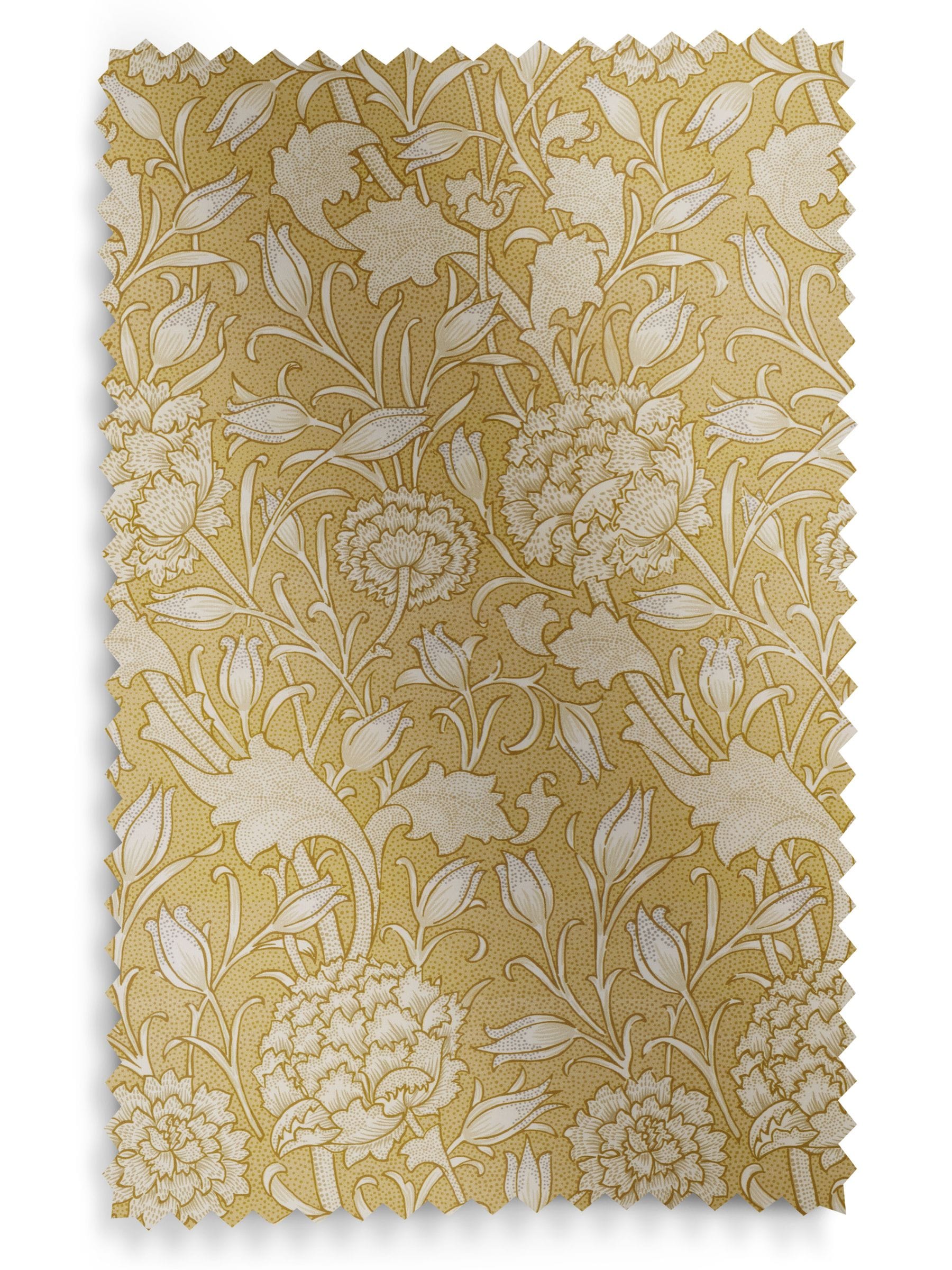 William Morris Wild Tulip Ochre Yellow curtains, imported from the UK