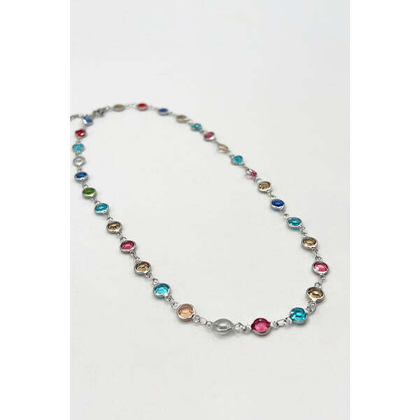 SVNX round multicolour crystal necklace 45+7cm, UK version