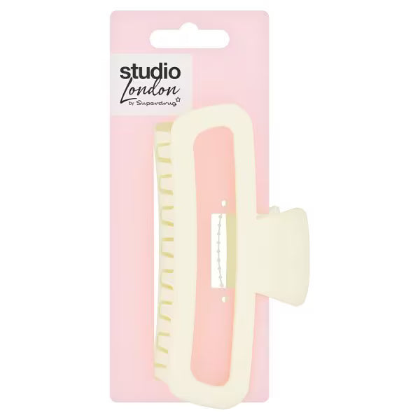 Studio London white matte claw clip hair accessory (British brand)
