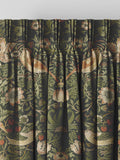 William Morris Green Strawberry Thief made to measure curtains, UK version