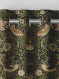 William Morris Green Strawberry Thief made to measure curtains, UK version