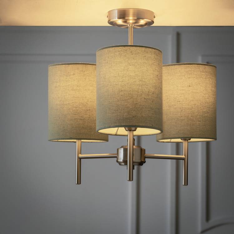 Argos Home sage green 3 light ceiling light 40cm, UK version