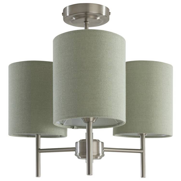 Argos Home sage green 3 light ceiling light 40cm, UK version