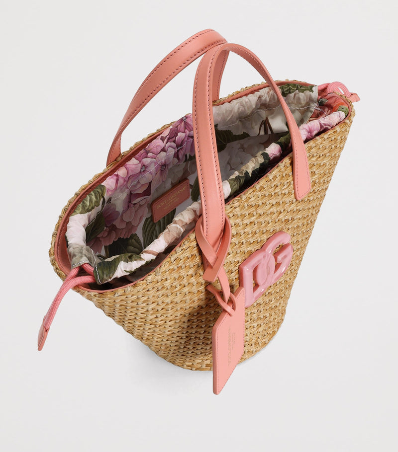 Dolce & Gabbana kids straw logo tote bag (British brand)