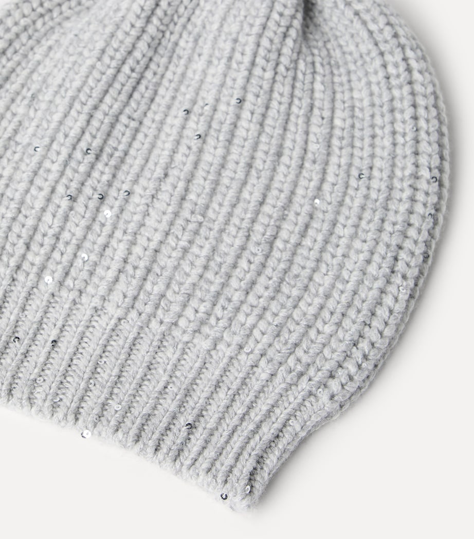 Brunello Cucinelli cashmere-silk sequinned beanie (British brand)