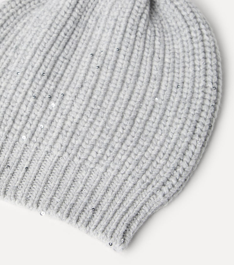 Brunello Cucinelli cashmere-silk sequinned beanie (British brand)
