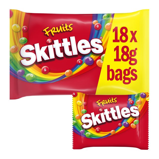 Skittles Vegan Chewy Sweets Fruit Flavoured Funsize Bags Multipack 18x18g   324g