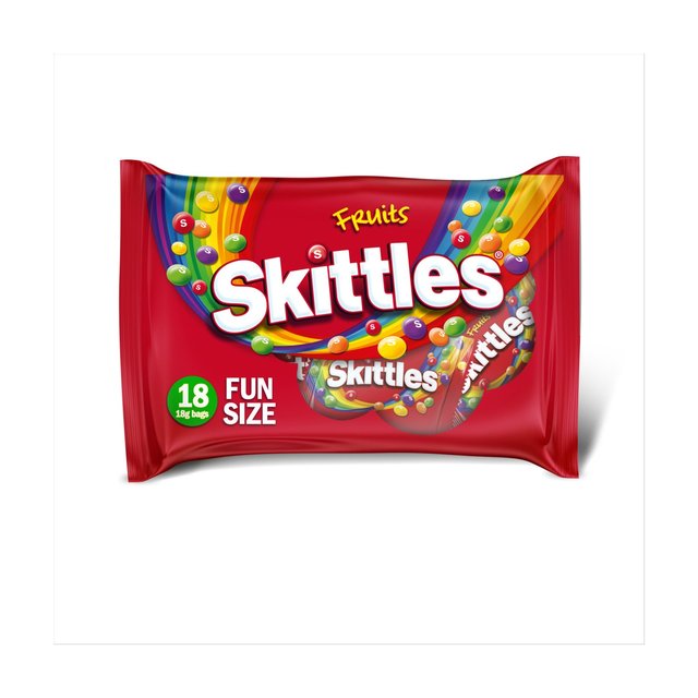 Skittles Vegan Chewy Sweets Fruit Flavoured Funsize Bags Multipack 18x18g   324g GOODS M&S   