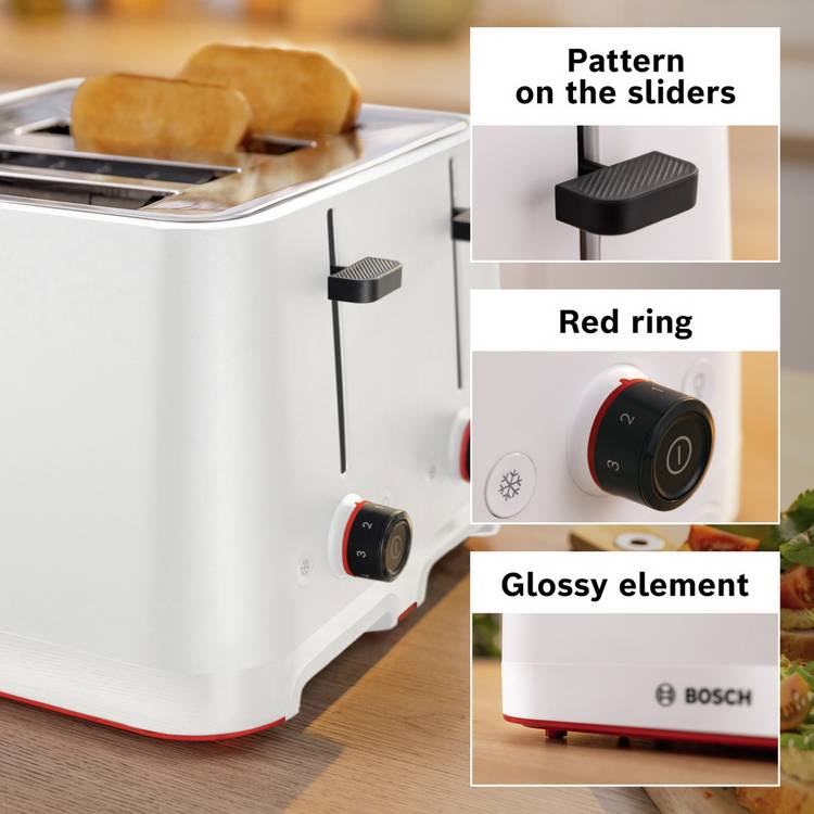 Bosch MyMoment 4-slice toaster white (British brand)