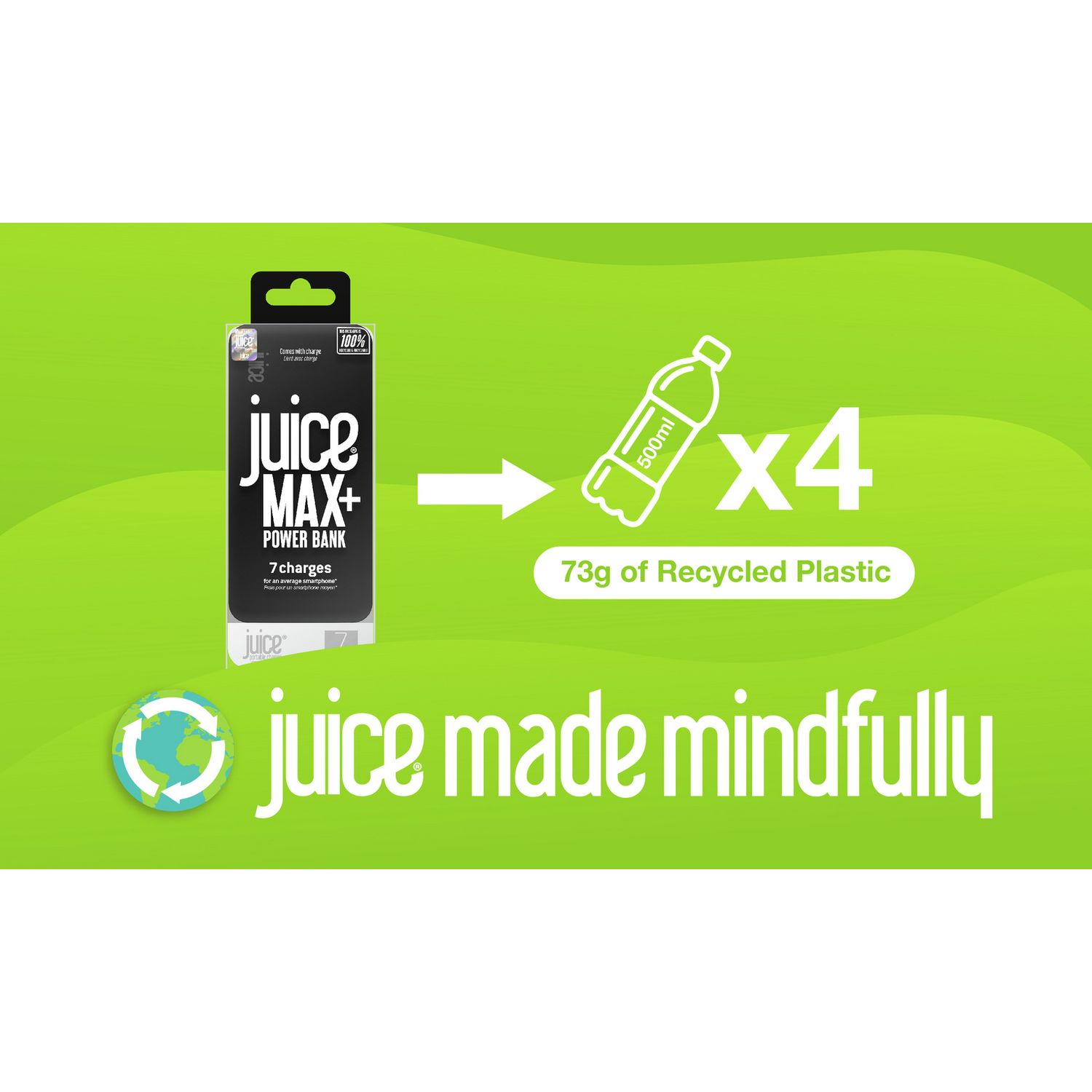 Juice portable power bank Eco Max+ 24000mAh, imported from the UK