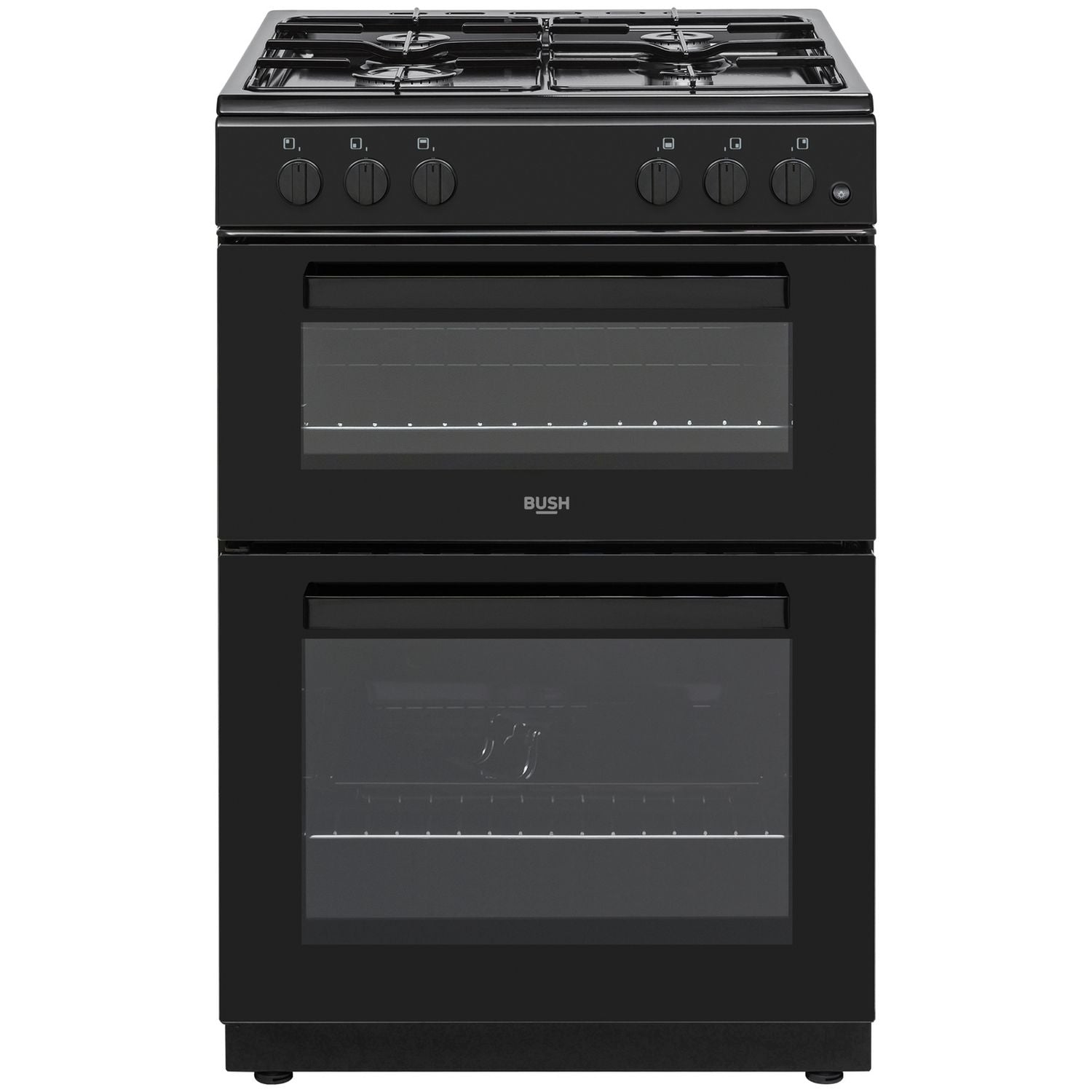 Bush 60cm twin cavity gas cooker in black - British product