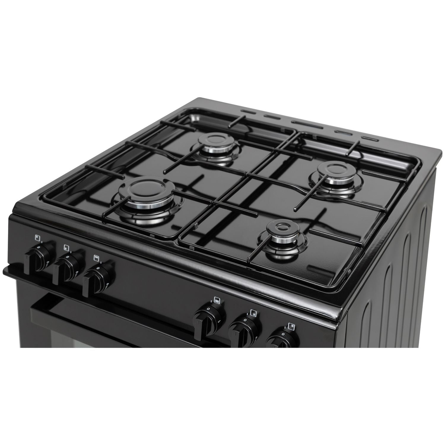 Bush 60cm twin cavity gas cooker in black - British product