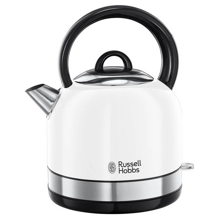 Russell Hobbs Worcester Dome Kettle White 1.5L - British product