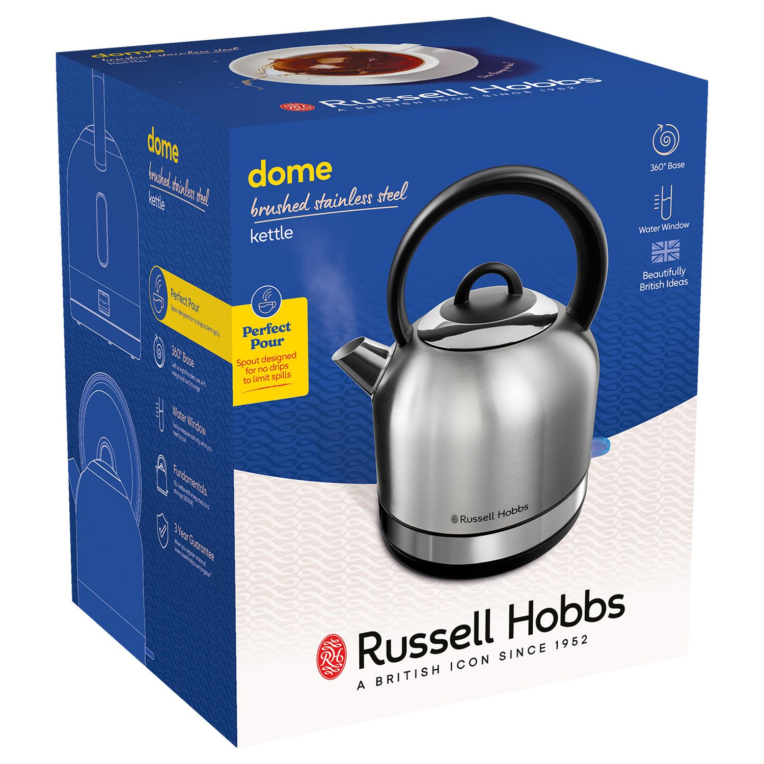 Russell Hobbs 23908 Worcester Dome Kettle - Silver