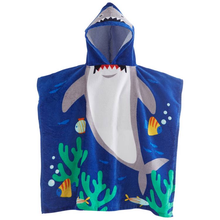 Catherine Lansfield kids towel poncho shark 120x60 cm - British product