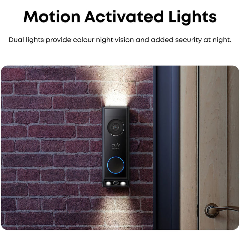 eufy E340 dual camera smart video doorbell with chime, imported from the UK