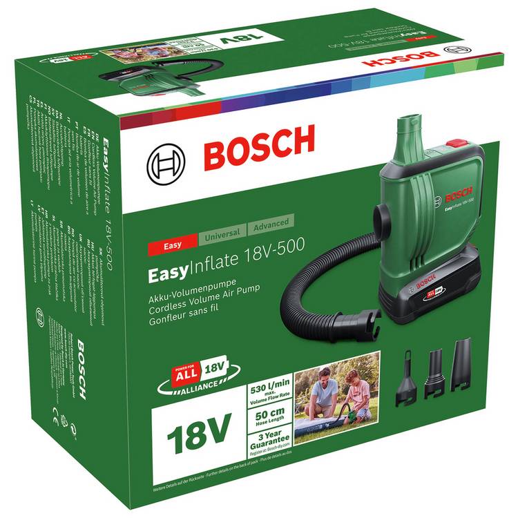 Bosch EasyInflate 18V-500 cordless air pump, imported from the UK