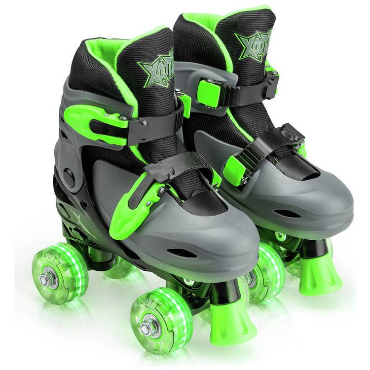 Xootz LED quad skates green size 13c-3, imported from the UK
