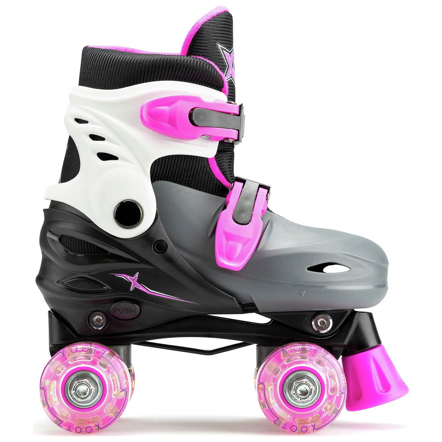 Xootz LED quad skates pink adjustable children's skates (British brand)