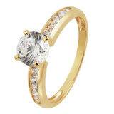 Revere cubic zirconia shoulder engagement ring in 9ct gold - British product