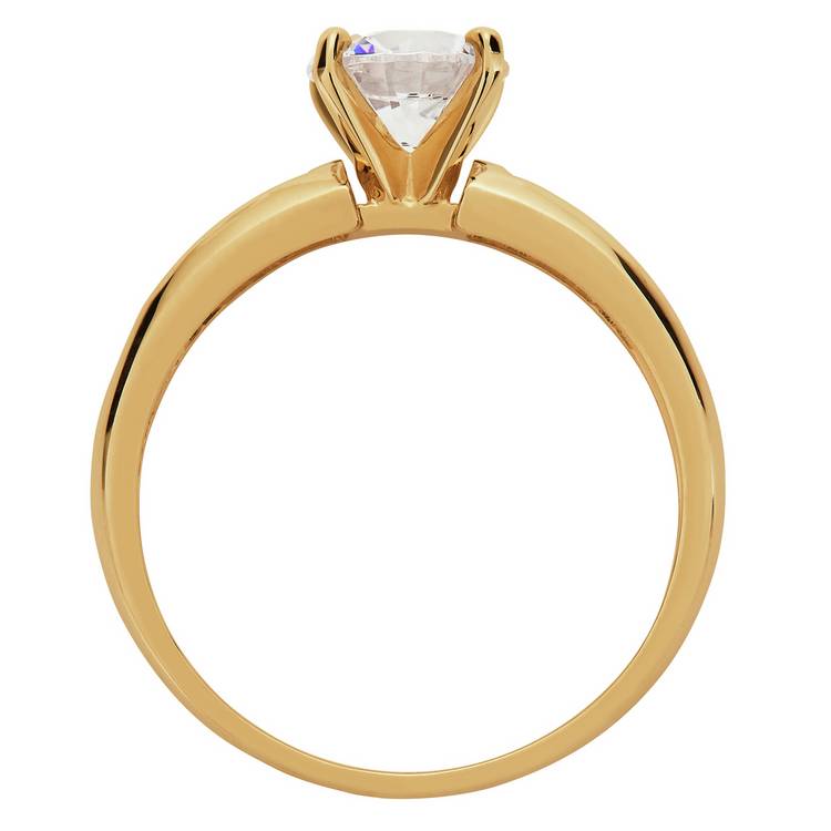 Revere cubic zirconia shoulder engagement ring in 9ct gold - British product