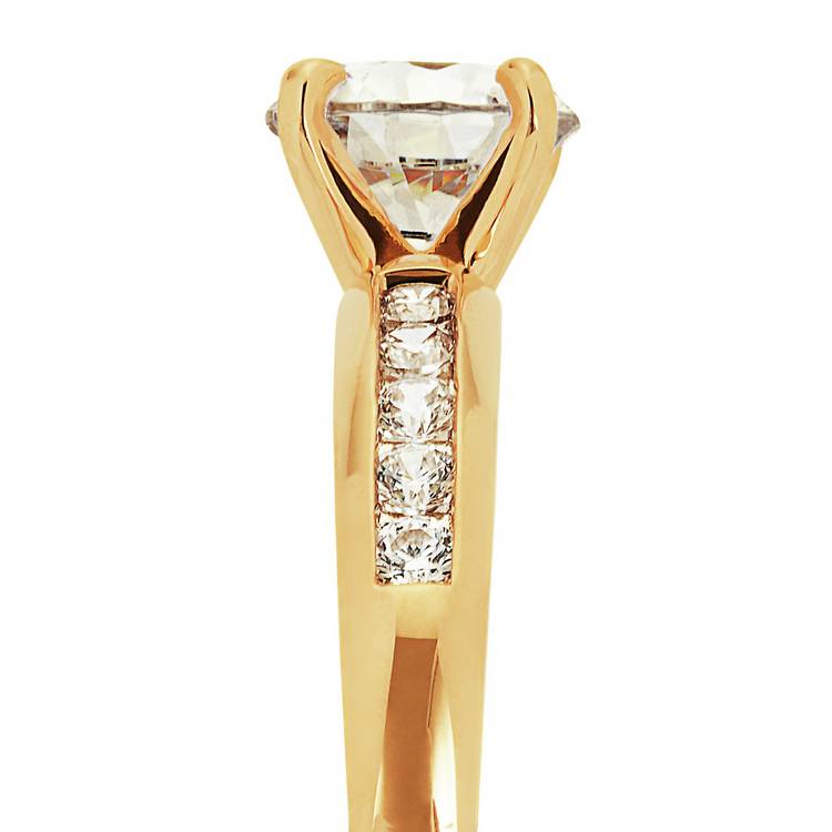 Revere cubic zirconia shoulder engagement ring in 9ct gold - British product