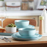 Habitat stoneware dinner set duck egg blue 12 piece, UK version