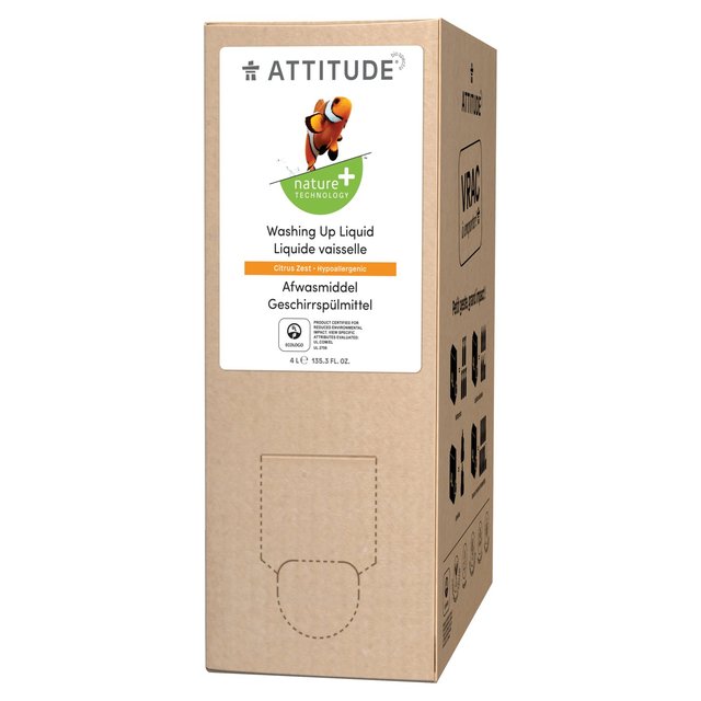 Attitude Bulk 2 Go Washing Up Liquid Citrus Zest   4L