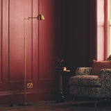 Habitat Morris & Co. swing arm floor lamp brass marble base - British product
