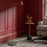 Habitat Morris & Co. swing arm floor lamp brass marble base - British product