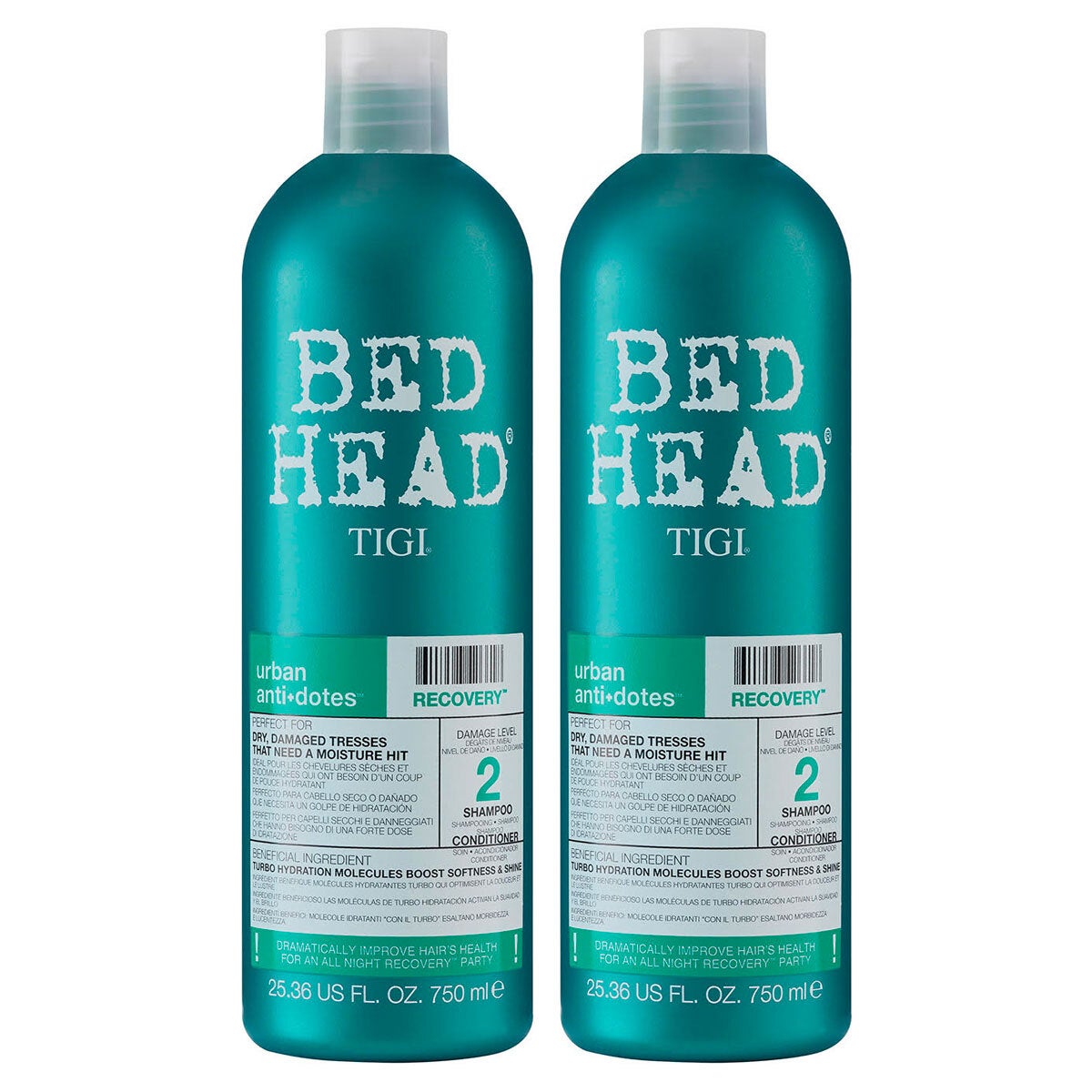 TIGI Bed Head Level 2 Recovery Shampoo & Conditioner All In 1, 2 x 750ml