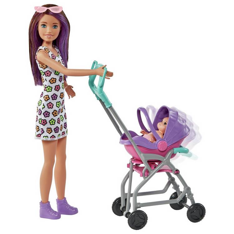 Barbie Skipper babysitter pushchair playset with doll, UK version