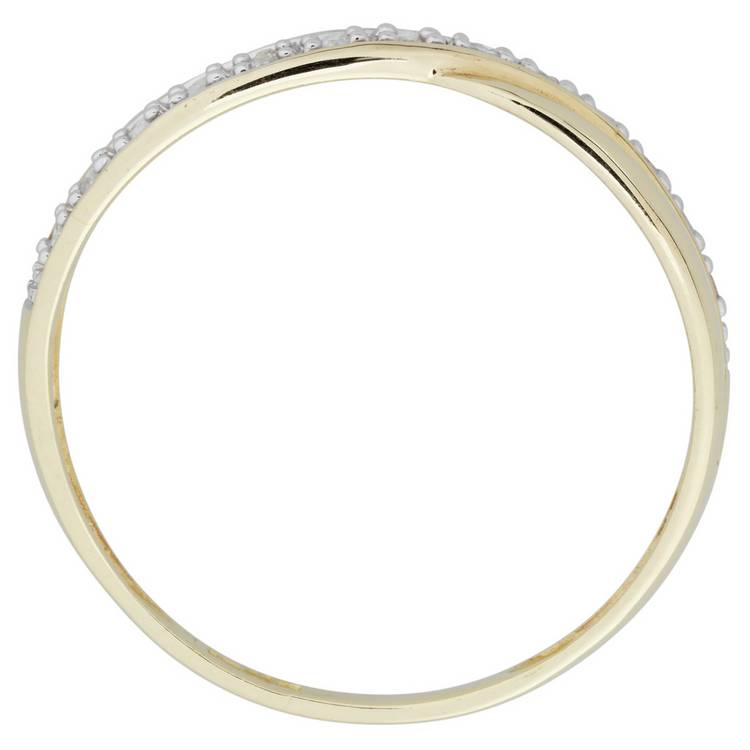 Revere 9ct gold diamond crossover eternity ring (British brand)