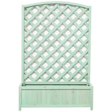 Large wooden lattice planter in green - British product