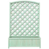 Large wooden lattice planter in green - British product