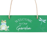 Something Different garden hanging sign with dragonfly and frog design, UK version
