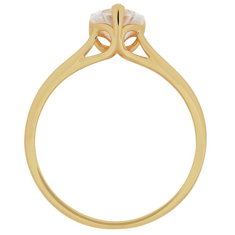 Revere 9ct gold heart cubic zirconia engagement ring, UK version