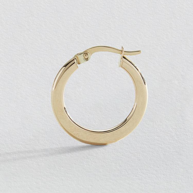 Revere 9ct yellow gold flat hoop earrings - British product