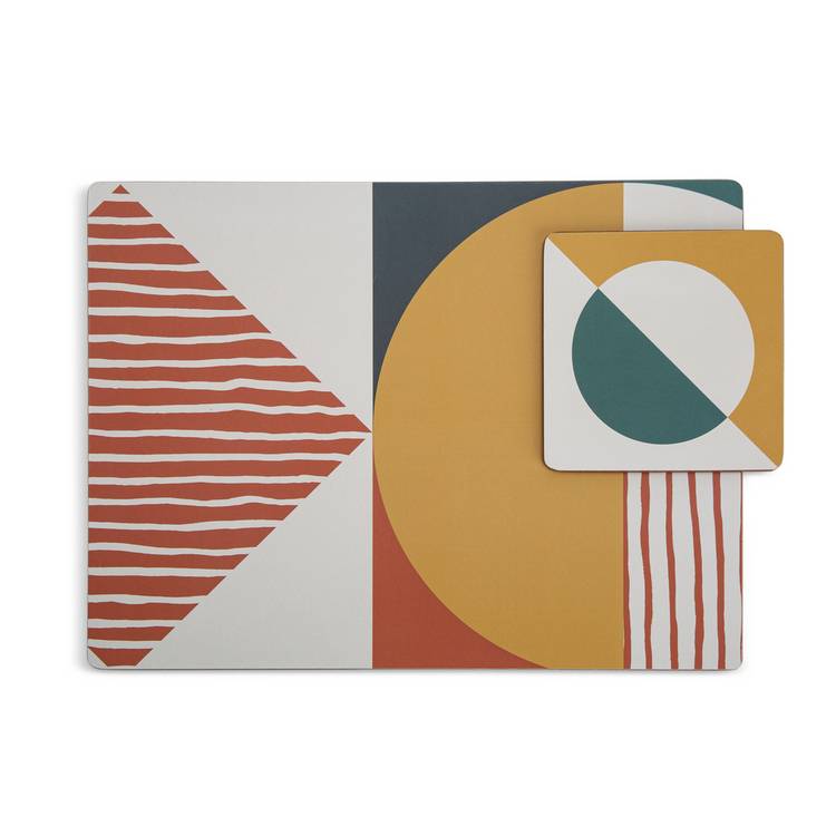 Habitat Geo Corkback placemat and coaster set, imported from the UK