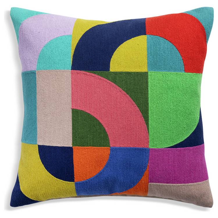 Habitat 60 Levi embroidered cushion 43x43cm - British product