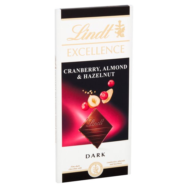 Lindt Excellence Cranberry Almond & Hazelnut Dark Chocolate Bar   100g GOODS M&S   