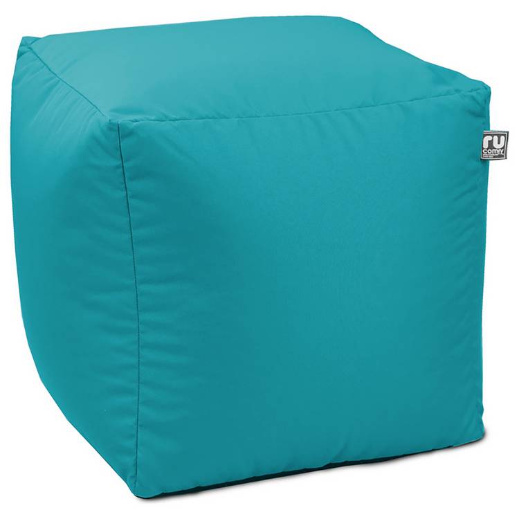 Rucomfy indoor outdoor cube bean bag turquoise 38cm, UK version