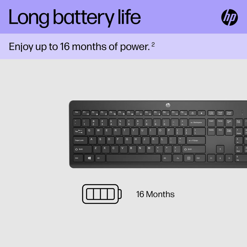 HP black wireless keyboard 230, UK version