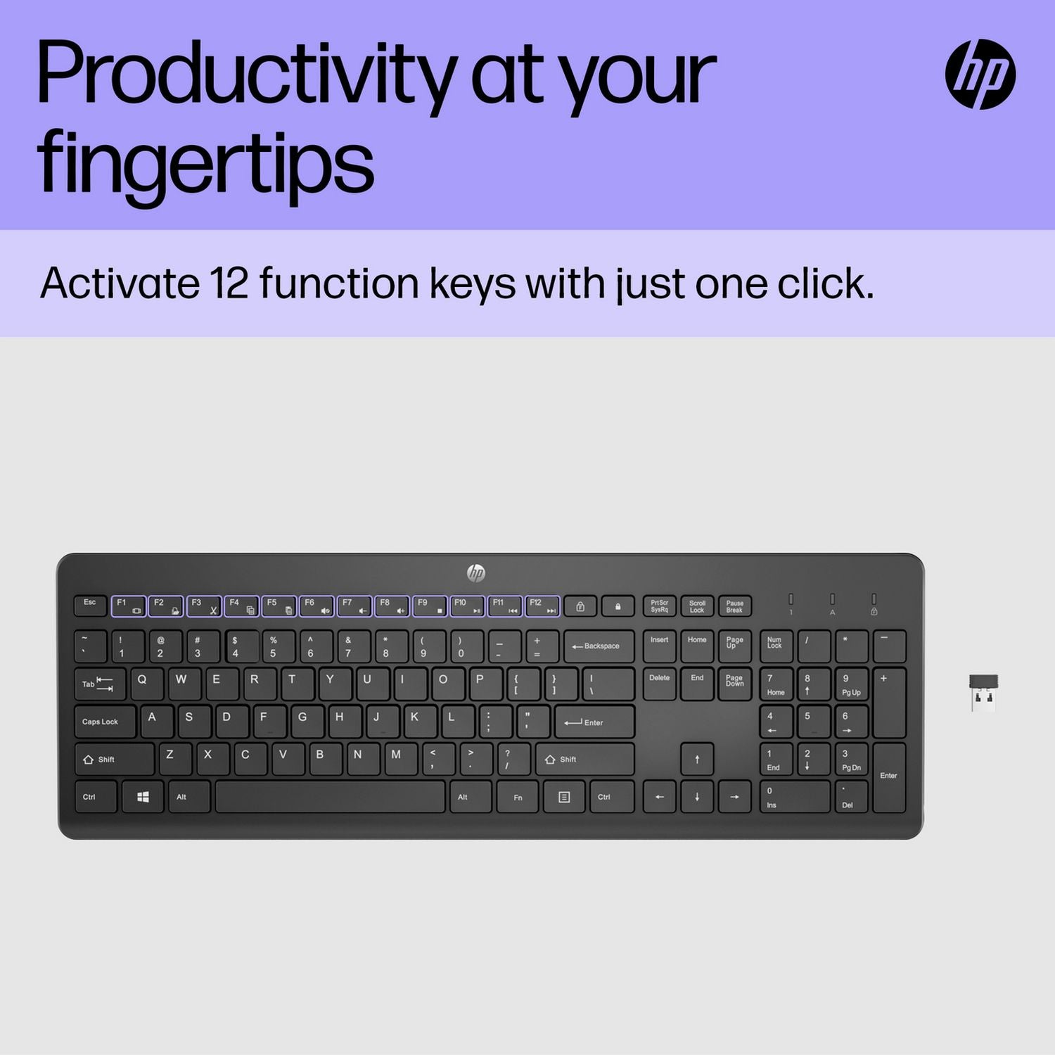 HP black wireless keyboard 230, UK version